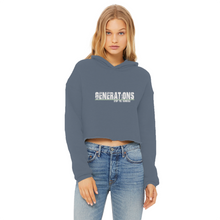 Load image into Gallery viewer, GENERATIONS WHITE Ladies Cropped Raw Edge Hoodie