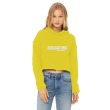 Load image into Gallery viewer, GENERATIONS WHITE Ladies Cropped Raw Edge Hoodie