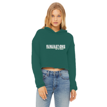Load image into Gallery viewer, GENERATIONS WHITE Ladies Cropped Raw Edge Hoodie