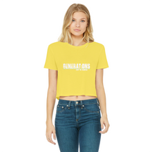 Load image into Gallery viewer, GENERATIONS WHITE Classic Women's Cropped Raw Edge T-Shirt