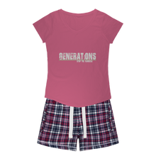 Load image into Gallery viewer, GENERATIONS WHITE Women's Sleepy Tee and Flannel Short