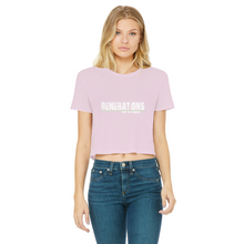 Load image into Gallery viewer, GENERATIONS WHITE Classic Women's Cropped Raw Edge T-Shirt