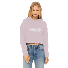 Load image into Gallery viewer, GENERATIONS WHITE Ladies Cropped Raw Edge Hoodie