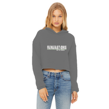 Load image into Gallery viewer, GENERATIONS WHITE Ladies Cropped Raw Edge Hoodie