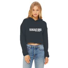 Load image into Gallery viewer, GENERATIONS WHITE Ladies Cropped Raw Edge Hoodie
