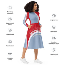 Load image into Gallery viewer, SAN DIEGO STATE AZTECS X All-over print long sleeve midi dress
