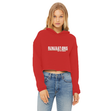 Load image into Gallery viewer, GENERATIONS WHITE Ladies Cropped Raw Edge Hoodie
