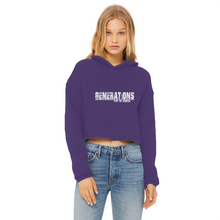 Load image into Gallery viewer, GENERATIONS WHITE Ladies Cropped Raw Edge Hoodie
