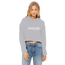 Load image into Gallery viewer, GENERATIONS WHITE Ladies Cropped Raw Edge Hoodie