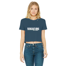 Load image into Gallery viewer, GENERATIONS WHITE Classic Women's Cropped Raw Edge T-Shirt