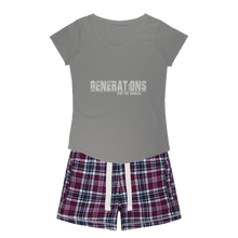 Load image into Gallery viewer, GENERATIONS WHITE Women's Sleepy Tee and Flannel Short