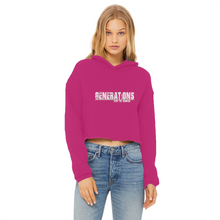 Load image into Gallery viewer, GENERATIONS WHITE Ladies Cropped Raw Edge Hoodie