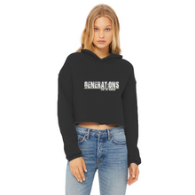Load image into Gallery viewer, GENERATIONS WHITE Ladies Cropped Raw Edge Hoodie