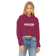 Load image into Gallery viewer, GENERATIONS WHITE Ladies Cropped Raw Edge Hoodie