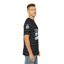 Load image into Gallery viewer, BLACK STRIPE Men's Polyester Tee (AOP)