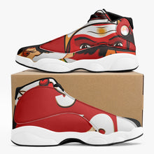 Load image into Gallery viewer, 244. Vibrant Red High-Top Leather Basketball Sneakers - Black