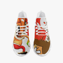Load image into Gallery viewer, 311. Emergency Red Bounce Mesh Knit Sneakers - White