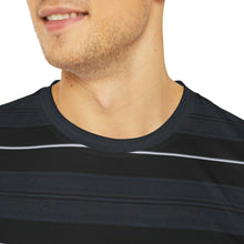 Load image into Gallery viewer, BLACK STRIPE Men's Polyester Tee (AOP)