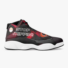 Load image into Gallery viewer, CANDY APPLE RED 244. High-Top Leather Basketball Sneakers - Black