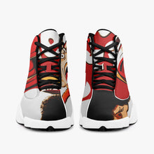 Load image into Gallery viewer, 244. Vibrant Red High-Top Leather Basketball Sneakers - Black