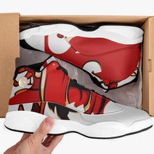 Load image into Gallery viewer, 244. Vibrant Red High-Top Leather Basketball Sneakers - Black