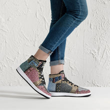 Load image into Gallery viewer, 209. Jean Patch High-Top Leather Sneakers - White / Black