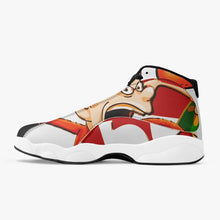 Load image into Gallery viewer, 244. Vibrant Red High-Top Leather Basketball Sneakers - Black