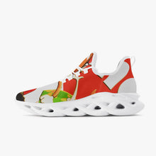 Load image into Gallery viewer, 311. Emergency Red Bounce Mesh Knit Sneakers - White