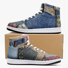 Load image into Gallery viewer, 209. Jean Patch High-Top Leather Sneakers - White / Black