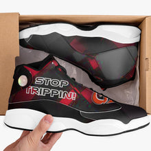 Load image into Gallery viewer, CANDY APPLE RED 244. High-Top Leather Basketball Sneakers - Black