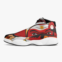 Load image into Gallery viewer, 244. Vibrant Red High-Top Leather Basketball Sneakers - Black