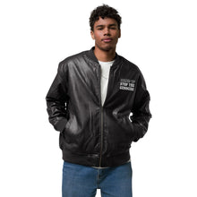 Load image into Gallery viewer, EBONY Leather Bomber Jacket