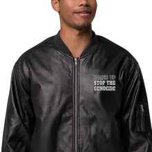 Load image into Gallery viewer, EBONY Leather Bomber Jacket