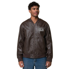 Load image into Gallery viewer, EBONY Leather Bomber Jacket