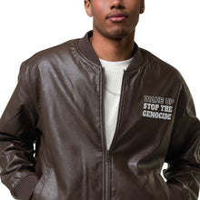Load image into Gallery viewer, EBONY Leather Bomber Jacket