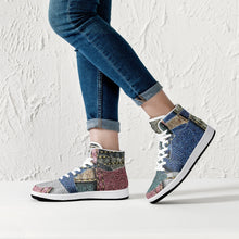 Load image into Gallery viewer, 209. Jean Patch High-Top Leather Sneakers - White / Black