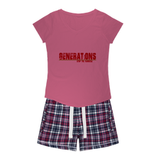 Load image into Gallery viewer, GENERATIONS RED Women&#39;s Sleepy Tee and Flannel Short
