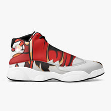 Load image into Gallery viewer, 244. Vibrant Red High-Top Leather Basketball Sneakers - Black
