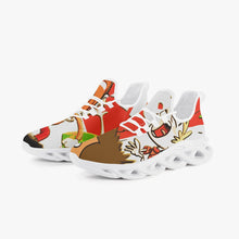 Load image into Gallery viewer, 311. Emergency Red Bounce Mesh Knit Sneakers - White
