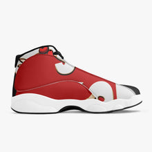 Load image into Gallery viewer, 244. Vibrant Red High-Top Leather Basketball Sneakers - Black
