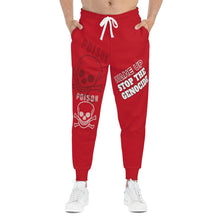 Load image into Gallery viewer, DARK RED Athletic Joggers (AOP)
