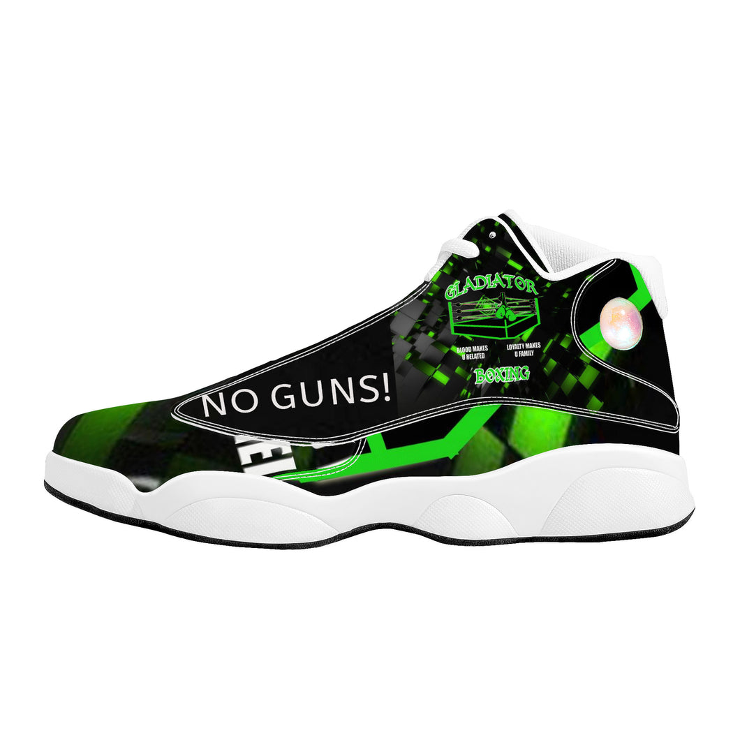 NO GUNS GREEN  of SF_D89 Basketball Shoes - White